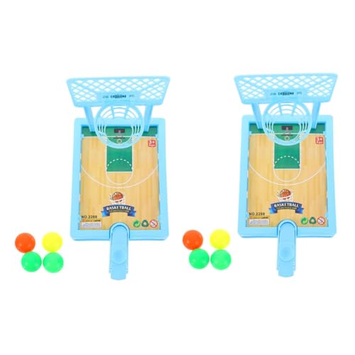 HOOTNEE 2 Sätze Basketball Tischspiel Indoor Desktop Basketballspielzeug mit Bällen Sicheres Lernspielzeug für Kindergarten Fördert Zufällige Farbe von HOOTNEE
