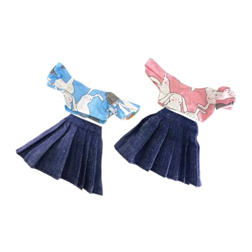 HOOTNEE 2 Sätze Puppenbekleidung mit Bunny Top und Jeansrock Teiliges Outfit für Kreative für Puppen für Kindergeburtstage und Rollenspiele HOOTNEE 2 Sätze Puppenbekleidung mit Bunny Top und Jeansrock Teiliges Outfit für Kreative für Puppen für Kindergeburtstage und Rollenspiele von HOOTNEE