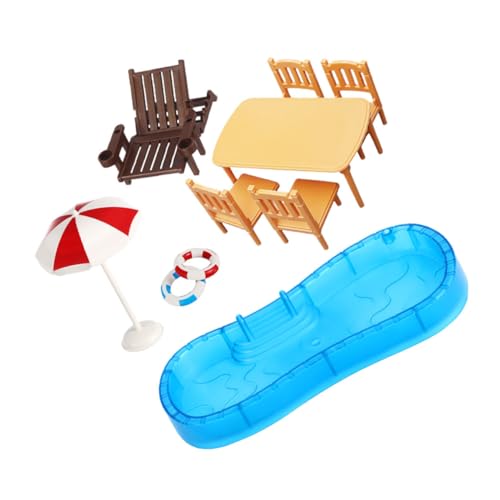 HOOTNEE 2 Sets Puppenhaus Miniatur Strand Und Pool Mit Mini Schwimmbecken Strandkorb Zubehör Für DIY Feengarten Puppenhaus Dekoration HOOTNEE 2 Sets Puppenhaus Miniatur Strand Und Pool Mit Mini Schwimmbecken Strandkorb Zubehör Für DIY Feengarten Puppenhaus Dekoration von HOOTNEE