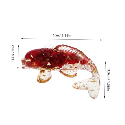 HOOTNEE 2 Stück Handgefertigte Kristall Koi Fisch Figuren Miniatur Glasornamente Dekorative Aquariumtiere Kleine Resin Meerestiere Glücksbringer für Schreibtisch und Wohnraumdeko von HOOTNEE