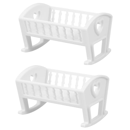 HOOTNEE 2 Stück Krippenmodell, Babybett Für Puppen, Babypuppenbett, Spielzeugbett, Babypuppenbett, Krippe Für Babypuppe, Puppenhausbett, Puppenwiege, Puppenhausbettwäsche, Spielzeugbett, von HOOTNEE
