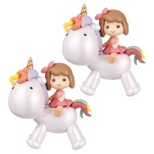 HOOTNEE 2 Stück Kuchen-deckel-figur, Dekorativer Kuchen-deckel, Einhorn-mädchen-kuchen-dekoration, Baby-dusche, Kuchen-ornament, Kuchen-dekorationen, Dessert-dekoration von HOOTNEE