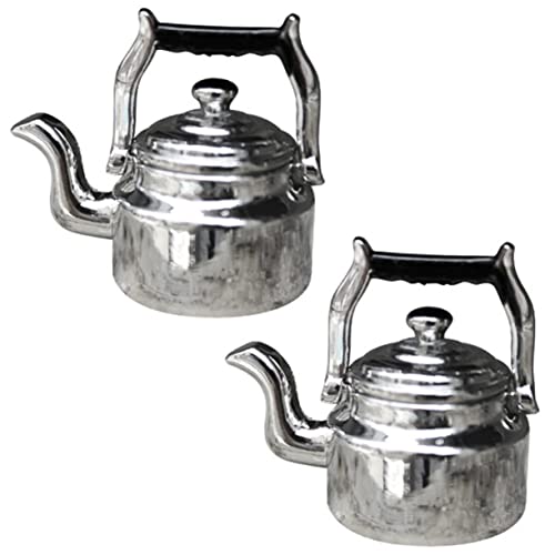 HOOTNEE 2 Stück Mini Wasserkocher, Kleiner Teekessel, Miniatur Wasserkocher, Mini Teekessel, Miniatur Puppenhaus Teekessel, Kleiner Kessel, Wasserkessel, Ornament Wasserkocher Für Mini, von HOOTNEE