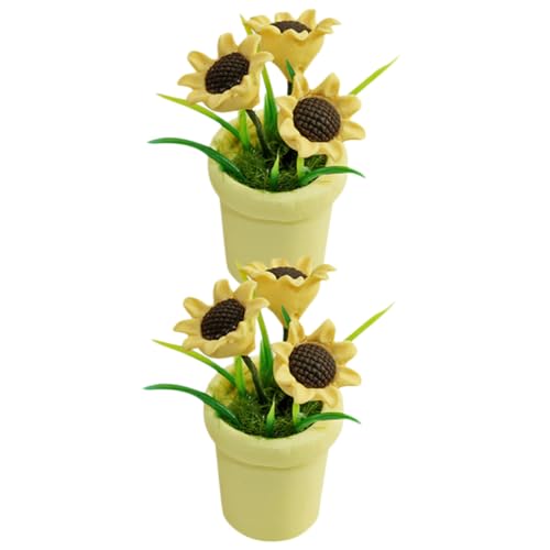 HOOTNEE 2 Stück Miniaturisierte Topfpflanzen Künstliche Deko für Puppenhäuser Realistische Miniaturblumen für Kreative Raumgestaltung und Gartenaccessoires von HOOTNEE