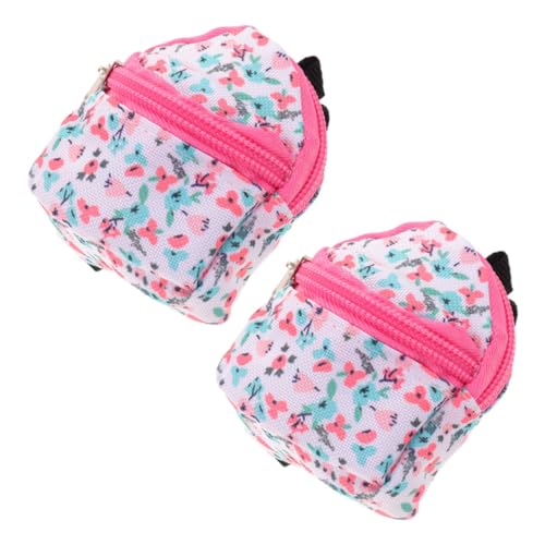 HOOTNEE 2 Stück Puppenrucksack, Puppen Outfit Tasche, Mini Puppenhandtasche, Puppen Moderucksack, Süßes Puppenzubehör, Winziger Reißverschluss Rucksack Für Puppen, Puppenkleidungstasche, von HOOTNEE