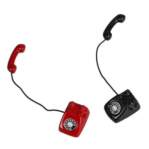 HOOTNEE 2 Stück Retro Telefonmodell, Spielzeug, Telefondekoration, Spielzeugtelefone, Miniatur Retro Telefonmodell, Telefonstatue, Telefonspielzeug, Gefälschtes Telefon, Miniatur Telefon, von HOOTNEE
