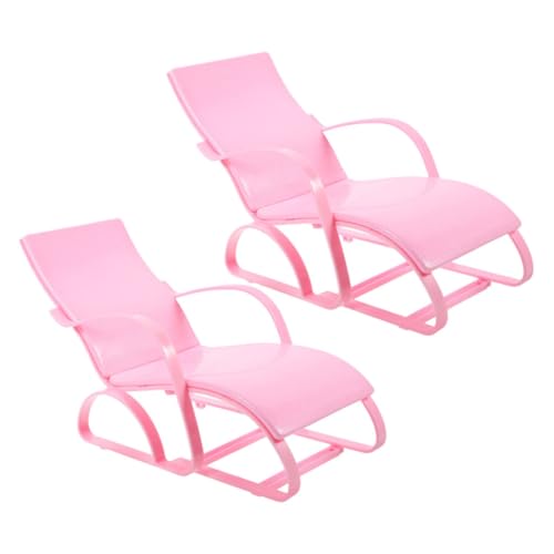 HOOTNEE 2 Stück Strandstuhlspielzeug Puppe Für Miniatur Mini-strandkorbspielzeug Lounge-Sessel- Mini-strandkörbe Als Ornamente Winziger Stuhl Strandkorb-Modell Plastik Rosa von HOOTNEE