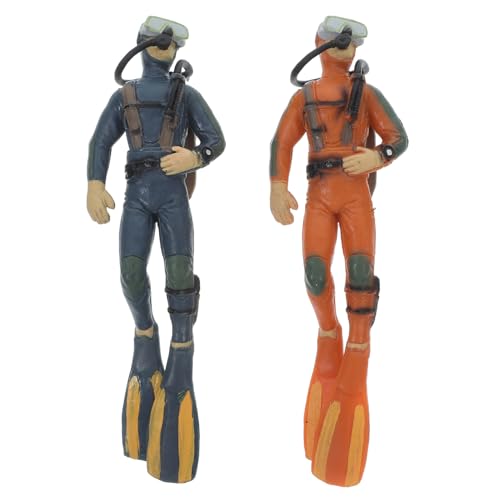 HOOTNEE Miniatur Taucherfigur 2 Stücke für Aquarien Schwimmendes Taucher Ornament Aquarium Dekoration Simuliertes Landschaftsdekor Robustes Material für Zierfische für Aquarien und von HOOTNEE