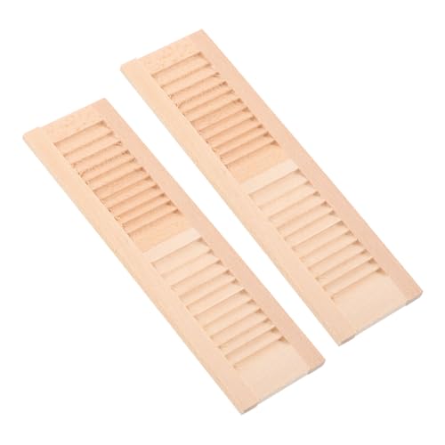 HOOTNEE 2 Stück Teiliges Mini Holzfensterläden Puppenhaus Zubehör DIY Hochwertige Holzläden Kleine Hausornamente Praktische Dekoration für Miniaturmöbel und Puppenzimmer von HOOTNEE