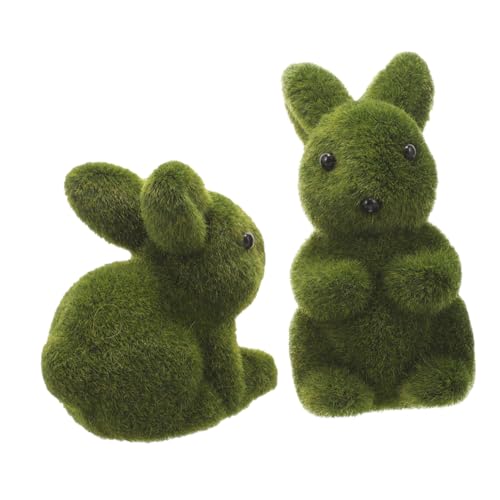 HOOTNEE 2 Stück Teiliges Realistische Kaninchen Deko aus Flauschmaterial Leichte Hasenfiguren für und Frühlingsdekoration als Tisch und Gartenornamente oder Fotorequisiten von HOOTNEE