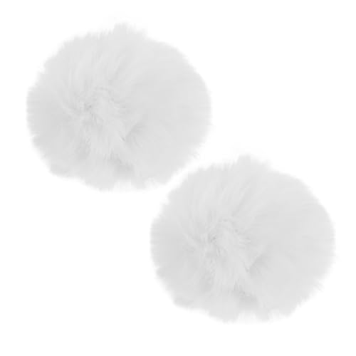 HOOTNEE 2 Stück Teiliges Weißes Kaninchenkostüm Accessoire mit Abnehmbaren Plüschbommeln Weiche Hasenschwänze als Schuhclips für Damen für Cosplay Halloween und Karnevalspartys von HOOTNEE