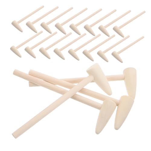 HOOTNEE 20 Stück Kinderhammer Kleiner Hammer Kleiner Hammer Spielzeughammer Minihammer Tragbare Minihämmer Kleinkindspielzeug Kinderhämmer Minihammer Für Miniaturhammer Khaki Holz von HOOTNEE