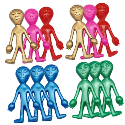 HOOTNEE 20 Stück Teiliges Extraterrestrisches Squeeze Flexiblem TPR Material Langlebige Stressabbau Figuren Kreatives Pop Toy für Erwachsene Sensorisches Entspannungs Zufällige Farbe von HOOTNEE