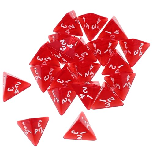 HOOTNEE 20 Stücke Acryl Würfel Rot Zahlen Würfel Für Tisch Spiel Neuheit Für Party Und Spiele von HOOTNEE