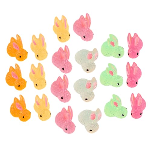 HOOTNEE 20Pcs Glühen-In-The-Dark-Kaninchen-Hasen Figur Micro Landscape Dekoration Kaninchen Desktop Dekoration Bunny Tabletop Miniaturstatuen Winzig von HOOTNEE