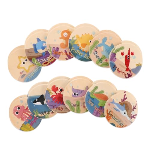 HOOTNEE 24 Stück Teiliges Holz Memoryspiel mit Meeresbewohnern Fördern Gedächtnis und Konzentration bei Kleinkindern mit Diesem Interaktiven Matching für Vorschüler und Kleinkinder HOOTNEE 24 Stück Teiliges Holz Memoryspiel mit Meeresbewohnern Fördern Gedächtnis und Konzentration bei Kleinkindern mit Diesem Interaktiven Matching für Vorschüler und Kleinkinder von HOOTNEE
