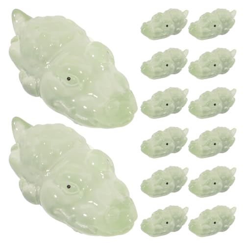 HOOTNEE 25 Stück Simuliertes Spielzeug, Mooslandschaftsdekor, Mini Tierdekor, Im Dunkeln Leuchtende Alligatorfigur, Tisch Mini Alligator, Miniatur Alligatorfigur von HOOTNEE