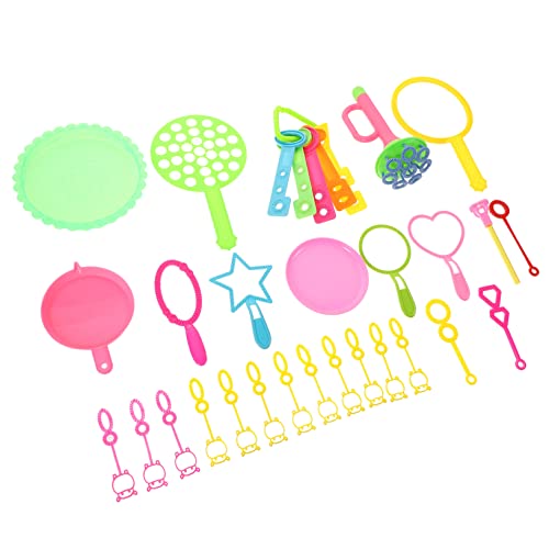 HOOTNEE 26 Stück Bubble Stick Set für Teiliges Seifenblasen mit Handlichen Sticks und Runden Schalen für Sommeraktivitäten im Freien für Strand und Partys Zufällige Farbe Zufällige Farbe von HOOTNEE