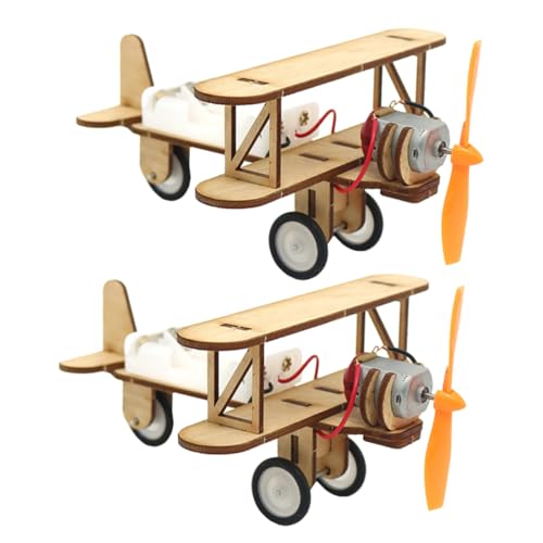 HOOTNEE 2Stücke Holzflugzeug Puzzle DIY Modellbau für Leicht Zusammenbaubar Kreative Bastelaktivität Perfektes für Jungen und Mädchen von HOOTNEE