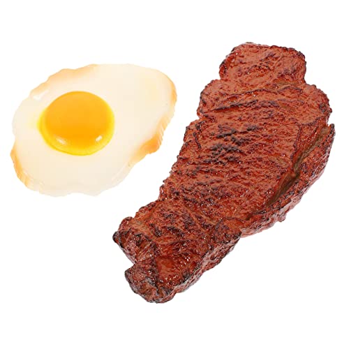 HOOTNEE 2Stücke Künstliches Steak und Pochiertes Ei Modell Realistisches Simulation Food für Deko Fotografie und Spielküche Lebensnahe Lebensmittelattrappe für Erwachsene HOOTNEE 2Stücke Künstliches Steak und Pochiertes Ei Modell Realistisches Simulation Food für Deko Fotografie und Spielküche Lebensnahe Lebensmittelattrappe für Erwachsene von HOOTNEE