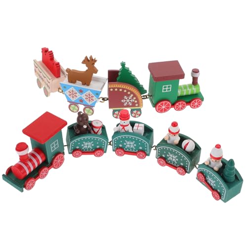 HOOTNEE Detaillierte Weihnachtszug-Ornamente 2 Sets Aus Holzdekor Für Jungen Und Mädchen Heim- Und Partydekoration von HOOTNEE