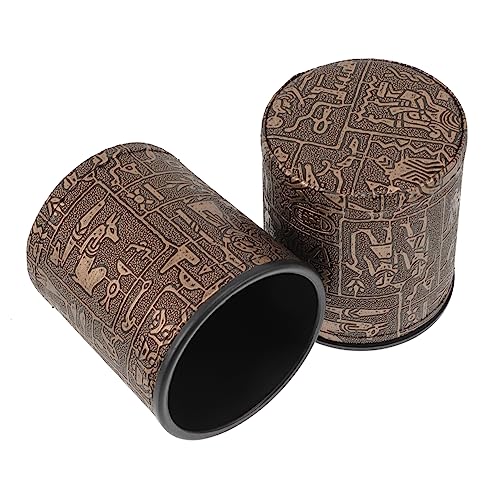 HOOTNEE 2pcs Retro Stil Ktv Würfelbecher Dice Tray Glatte Würfel Für Party Spiele von HOOTNEE