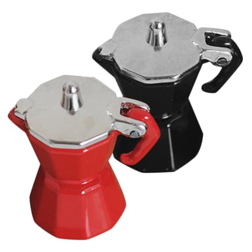 2St espressokanne Espresso kannen Kaffeekanne Puppenhaus Modell Einer Mini-Kaffeemaschine Mixer Utensil Stellen Sie Sich vor, Sie Spielen Requisiten Puppenhaus-Küchen-Requisite von HOOTNEE