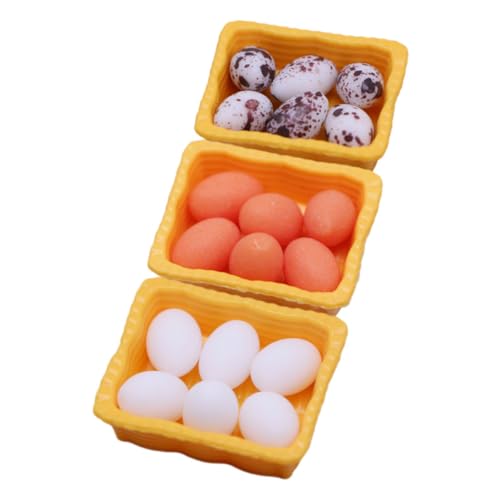 HOOTNEE 3 Sets Mini Küchen Eier Zubehör, Mini Lebensmittel Modellbausatz, Miniatur Eier Requisiten, Eier Dekorationsspielzeug, Kunststoff Künstliche Eier, Küchen Miniatur Eier, Mini HOOTNEE 3 Sets Mini Küchen Eier Zubehör, Mini Lebensmittel Modellbausatz, Miniatur Eier Requisiten, Eier Dekorationsspielzeug, Kunststoff Künstliche Eier, Küchen Miniatur Eier, Mini von HOOTNEE