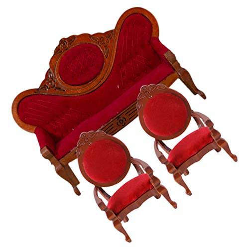 HOOTNEE 3 Stück Miniaturmöbel für Puppenhaus Teiliges Sofa aus Holz mit Couch und Armlehnenstuhl Dekoratives Zubehör für DIY Puppenhaus Wohnzimmereinrichtung HOOTNEE 3 Stück Miniaturmöbel für Puppenhaus Teiliges Sofa aus Holz mit Couch und Armlehnenstuhl Dekoratives Zubehör für DIY Puppenhaus Wohnzimmereinrichtung von HOOTNEE