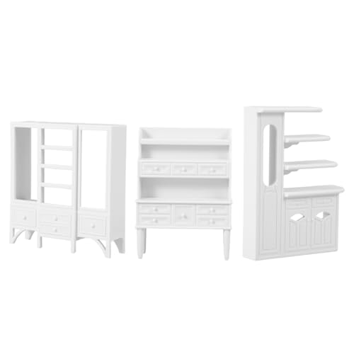 HOOTNEE 3-teiliges Sandtisch-möbelset Mini Schrankmodell Maßstab 1/25 Klein Puppenhausmöbel Dekoration Für Minihaus von HOOTNEE