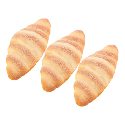 HOOTNEE 3 Stück Teiliges Künstliches Brotset Realistische Dekobrote Lebensnahe Brotsimulation für Bäckerei Fotografie Restaurant Küchendekoration von HOOTNEE