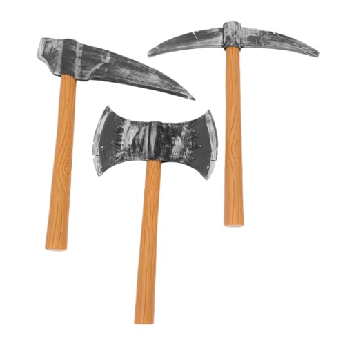 HOOTNEE 3 Stück Teiliges aus Spitzhacken für Halloween Zwerg Cosplay Realistische Requisiten für Partys Bühnenaufführungen und Karnevalskostüme Sicher und Vielseitig Einsetzbar von HOOTNEE