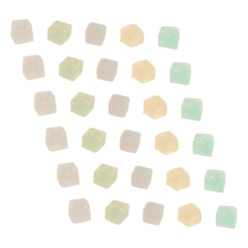 HOOTNEE 30Pcs Transparente Leuchtende Zuckerwürfel Mikrolandschaft Ornamente Gefälschte Süßigkeiten Gefälschte Würfel DIY Craft Decoration Desktop Zuckermodell Telefonhülle Süßigkeiten Kunstbonbons von HOOTNEE