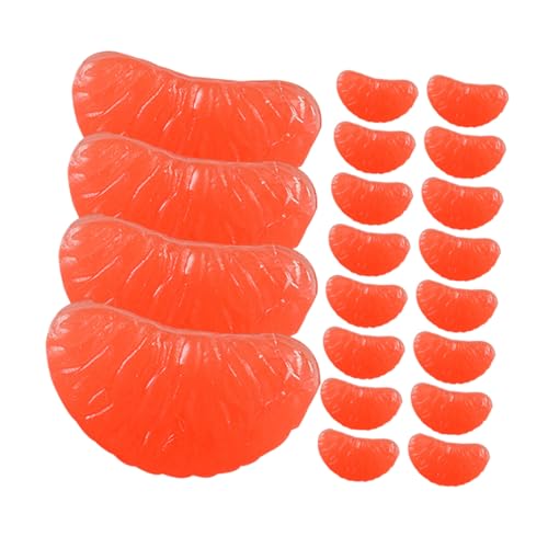 30st Grapefruit-Segment Gefälschtes Grapefruitmodell Anhänger Zur Armbandherstellung Aus Perlen Mini-Grapefruit-Ornament Künstliche Frucht-heishi-perlen Zubehör Rot PVC Charme von HOOTNEE