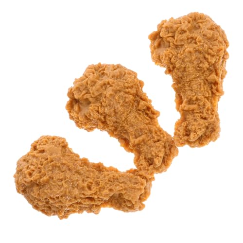 3St simuliertes Essen Fake-Food-Modell verschleißfeste Hähnchenkeule Weihnachts präsente Modelle Hühnerschenkel falsches Hühnerbein Einzel PVC von HOOTNEE
