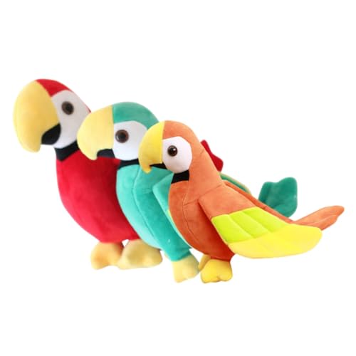 HOOTNEE 3St Papagei Puppe Ara-Plüschtier realistische Papageienornamente Cute Birds Bird Toys deko Kuscheltier entzückende Tierpuppe Spielzeug in Papageienform Vögel von HOOTNEE