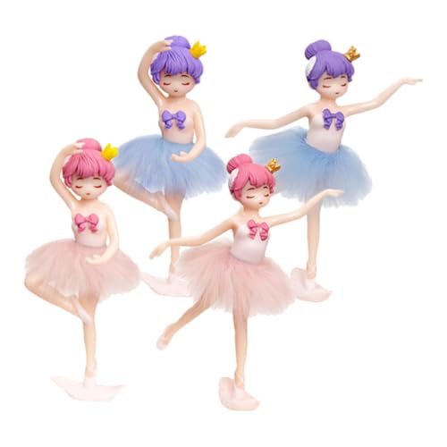 HOOTNEE 4 Stück Ballerina Mädchen, Ballettmädchen, Tanzende Mädchenstatue, Ballerina Bastelarbeiten, Auto Innendekoration, Mädchenfigur, Cupcake Dekoration, Ballettmädchen Ornament, HOOTNEE 4 Stück Ballerina Mädchen, Ballettmädchen, Tanzende Mädchenstatue, Ballerina Bastelarbeiten, Auto Innendekoration, Mädchenfigur, Cupcake Dekoration, Ballettmädchen Ornament, von HOOTNEE