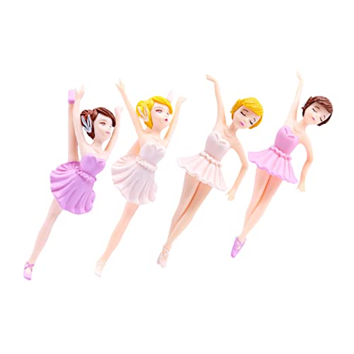 HOOTNEE 4 Stücke Ballerina Mädchen Dekoration Geburtstag Kuchen Ornament Für Party Favors von HOOTNEE