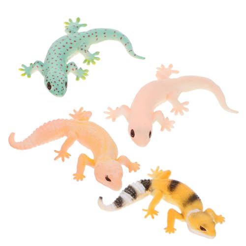 HOOTNEE 4 Stück Eidechsenmodell Spielzeug, Realistische Reptilienfigur, Reptilien Eidechsenfigur, Pädagogisches Eidechsenspielzeug, Tiermodell, Realistische Simulation, Eidechsenmodell, von HOOTNEE