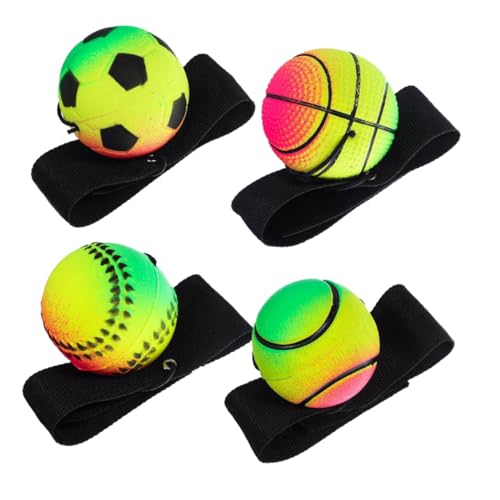 HOOTNEE 4 Stück Fluoreszierender Hüpfball, Baseball Rückholball, Handgelenk Wurfspielzeug, Baseball Rückholball, Sport Handgelenk Baseball Spielzeug, Gummi Rückprallbälle, Wurfbälle, HOOTNEE 4 Stück Fluoreszierender Hüpfball, Baseball Rückholball, Handgelenk Wurfspielzeug, Baseball Rückholball, Sport Handgelenk Baseball Spielzeug, Gummi Rückprallbälle, Wurfbälle, von HOOTNEE