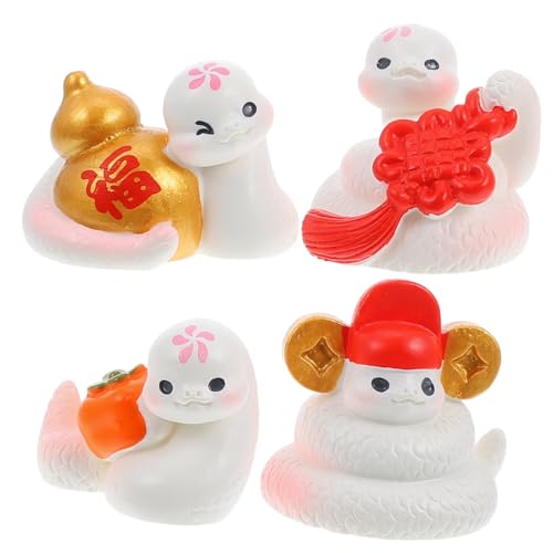 HOOTNEE 4 Stück Glücksschlangen Ornamente, Chinesische Neujahrs Schlangendekoration, Miniatur Harzschlange, Winzige Miniaturschlangen, Mini Schlangen Dekoration, Schlangenmodelle, HOOTNEE 4 Stück Glücksschlangen Ornamente, Chinesische Neujahrs Schlangendekoration, Miniatur Harzschlange, Winzige Miniaturschlangen, Mini Schlangen Dekoration, Schlangenmodelle, von HOOTNEE