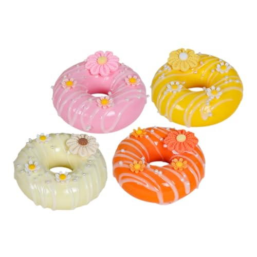 HOOTNEE 4 Stück Künstliche Donuts, Lebensmittelspielzeug, Weihnachtsband, Machen Sie Simulations Donuts Modelle, Dessert, Künstliche Donuts, Gefälschte Dessert Präsentationsrequisiten, von HOOTNEE