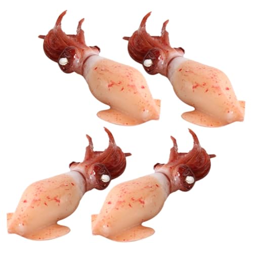 HOOTNEE 4 Stück Meerestierfiguren, Kleine Dekoration, Simulation, Tintenfischfigur, Meerestierfiguren, Simulation, Tierfigur, Tintenfischfigur, Modell, Simulation, Meerestierfiguren von HOOTNEE