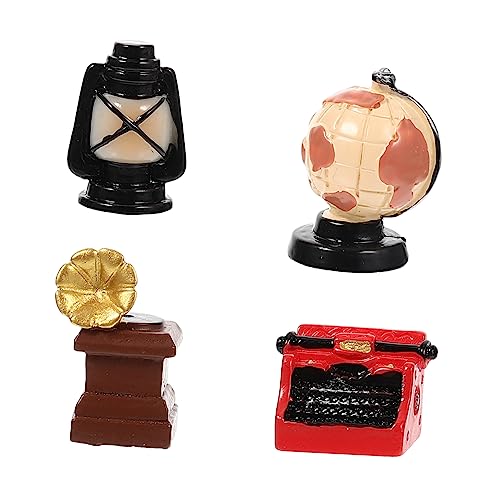 HOOTNEE 4 Stück Mini Retro Modell, Dekorative Miniatur Dekoration, Mini Figur, Bezaubernde Miniatur Dekoration, Harz Miniatur Dekoration, Tisch Miniatur Modell, Mini Dekorationen, von HOOTNEE