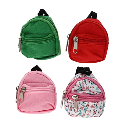 HOOTNEE 4 Stück Mini Rucksack für Puppen Teiliges in Rosa Rot Grün und Blumendesign Realistische Schulranzen Dekoration für Puppenhäuser und DIY Projekte für Kreative Mini Landschaften HOOTNEE 4 Stück Mini Rucksack für Puppen Teiliges in Rosa Rot Grün und Blumendesign Realistische Schulranzen Dekoration für Puppenhäuser und DIY Projekte für Kreative Mini Landschaften von HOOTNEE