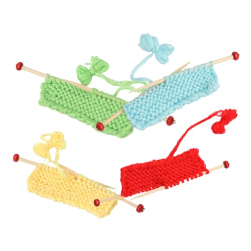 HOOTNEE 4 Stück Mini Strickpullover, Puppenhaus Strickpullover Ornament, Mini Ornament, Schreibtisch Dekoration, Hübscher Mini Schmuck, Mini Strickpullover, Strickpullover Für Mini von HOOTNEE