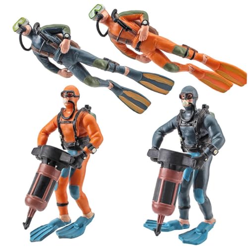 HOOTNEE Miniatur Taucherfigur 4 Stücke für Aquarium Dekoration Robuste Taucherstatue aus Kunststoff Landschaftsdeko für Fischbehälter und Aquarien Kreative Unterwasser Taucher Figuren HOOTNEE Miniatur Taucherfigur 4 Stücke für Aquarium Dekoration Robuste Taucherstatue aus Kunststoff Landschaftsdeko für Fischbehälter und Aquarien Kreative Unterwasser Taucher Figuren von HOOTNEE