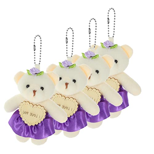 HOOTNEE 4 Stück Paar Bär Puppe Bär Niedliche Kleine Dekoration Niedliche Kuscheltiere Niedliche Dekoration Mini Kuschelbären Hochzeit Kuscheltiere Kuscheltiere Kleiner Bär Plüschtiere von HOOTNEE