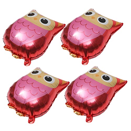 HOOTNEE 4 Stück Teiliges Cartoon Eulen Folienballons Kreative Tierische Luftballons für Kindergeburtstag Deko Langlebige Partydeko Vielseitig als Foto Requisiten Geeignet von HOOTNEE