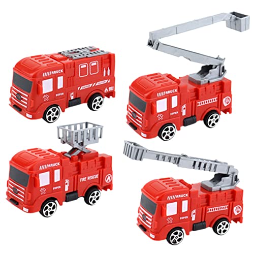 HOOTNEE 4stücke Feuerwehrwagen Dekoration Für Kuchen Und Partys Kinderspielzeug Und Backzubehör Für Feuerwehr-mottopartys Sicherem Für Geburtstagsfeiern von HOOTNEE